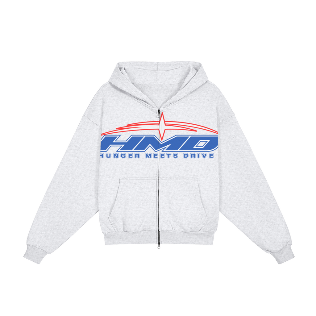 HIGHER PURPOSE 001 Light Grey full-zip hoodie