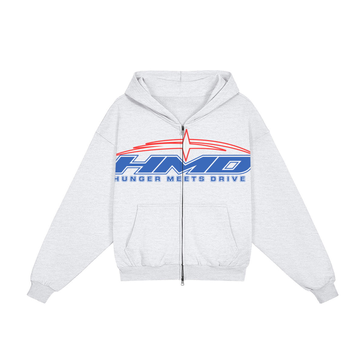 HIGHER PURPOSE 001 Light Grey full-zip hoodie