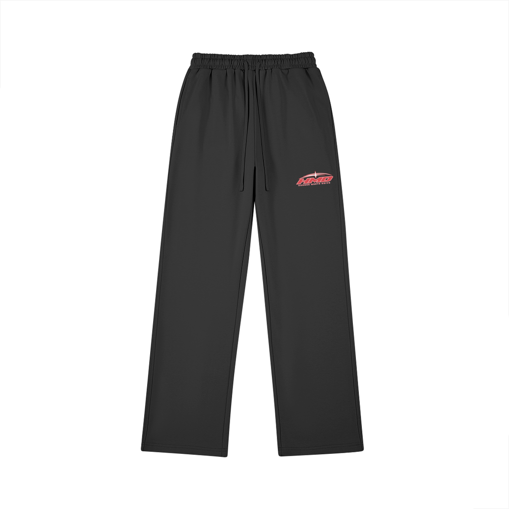 HIGHER PURPOSE 001 Black 425GSM relaxed-fit sweatpants with red HMD artwork